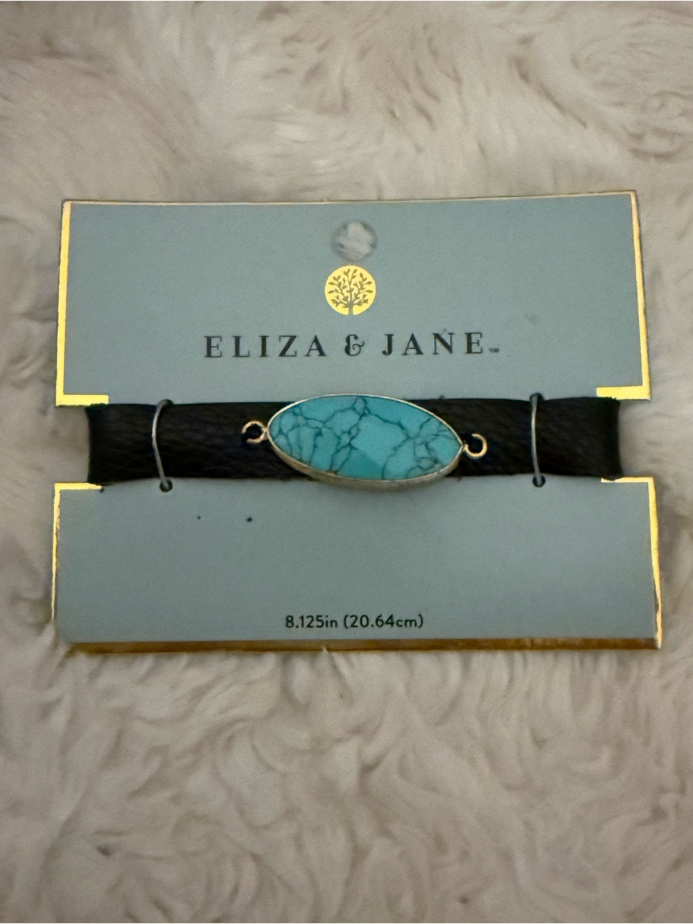 Eliza and Jane Turquoise Stone Black Bracelet